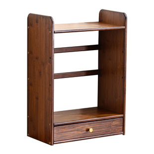 桌面置物架双层书立书架学生实木小型收纳书柜书桌简易整理收纳架