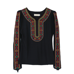 热巴同款维族舞打底衫艺考生练功服绣花夏季款女士新疆舞蹈演出服