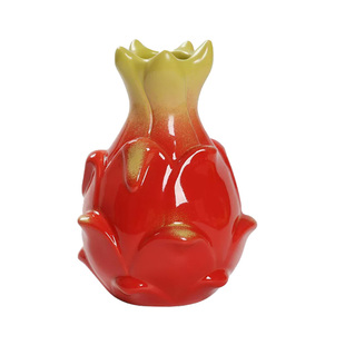 醉花红苹果花瓶插花高级感超好看绿萝鲜花高颜值仿真陶瓷装饰摆件