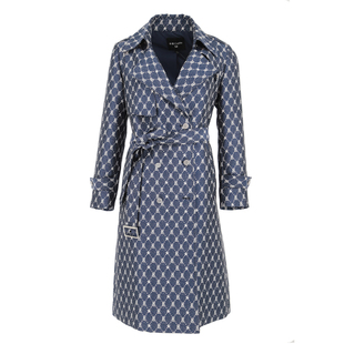 卡索印花西装领长风衣外套EF3344361107