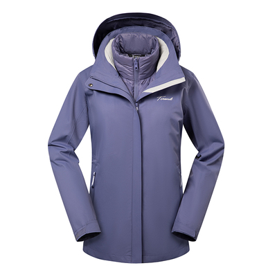 探路者羽绒冲锋衣三合一防水