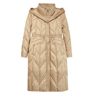 白鹿语连帽立领保暖羽绒外套冬新款气质收腰修身中长羽绒服女