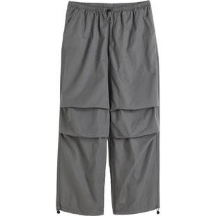 HM女装降落伞裤冬季时尚宽松帅气工装裤松紧中腰阔腿长裤1112962