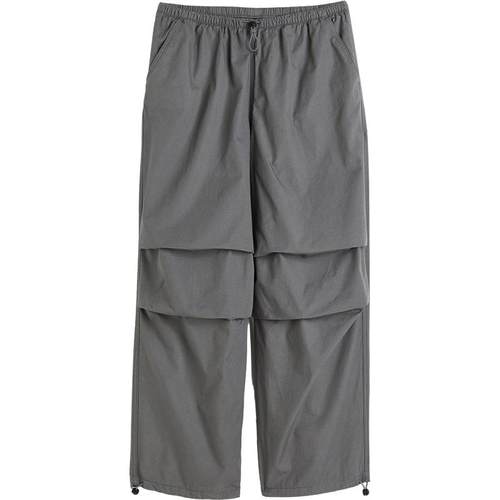 HM女装降落伞裤冬季时尚宽松帅气工装裤松紧中腰阔腿长裤1112962