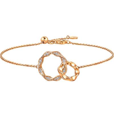 周生生珠宝饰品18K玫瑰金YuYu系列钻石手链95325B