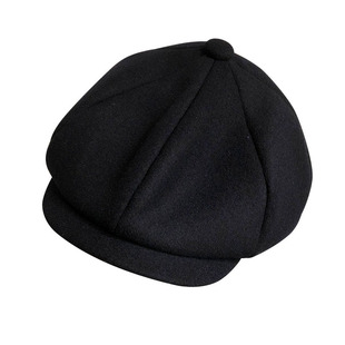 贝雷帽秋冬保暖黑色呢子八角帽英伦欧美男士报童帽鸭舌帽复古帽子