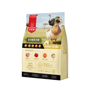 贝吉高鸭肉梨全价鲜肉狗粮通用型小型中大型泰迪博美比熊冻干犬粮