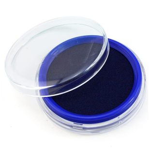 得力快干印台透明长方形红色蓝色财务办公用印泥盒印油按手印印泥