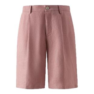 SCOFIELD25年夏季新品时尚简约五分裤百搭挺阔微宽松亚麻重磅短裤