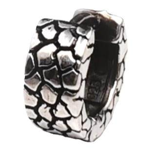 S925纯银蛇纹孤品眼镜蛇泰银耳钉男女复古个性潮流朋克通体银环