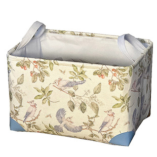 桌面整理印花收纳筐衣柜杂物可水洗储物筐办公室衣服收纳盒长方形