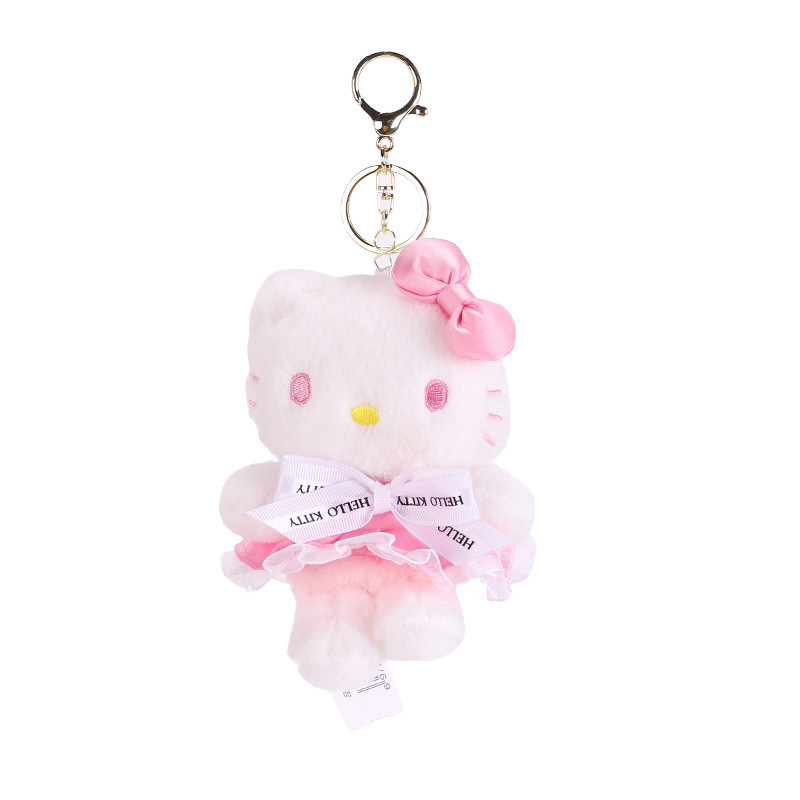 正版三丽鸥hellokitty毛绒挂件可爱kt猫包包挂饰凯蒂猫钥匙扣玩偶