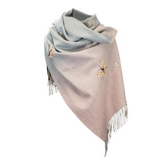 苏绣羊绒围巾秋冬女妈妈生日母亲刺绣羊毛披肩保暖丝巾斗篷礼物