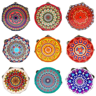 铃鼓舞蹈道具新疆维吾尔族手鼓幼儿园手拍鼓乐器敦煌飞天鼓考级用