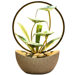 风水轮招财流水喷泉摆件桌面前台客厅循环水乔迁新居开业礼物装饰