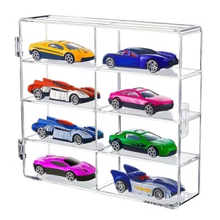风火轮收纳盒合金小汽车模型TOMICA1:64儿童玩具多美卡透明展示架