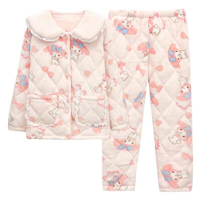 美乐蒂夹棉睡衣女款冬季套装