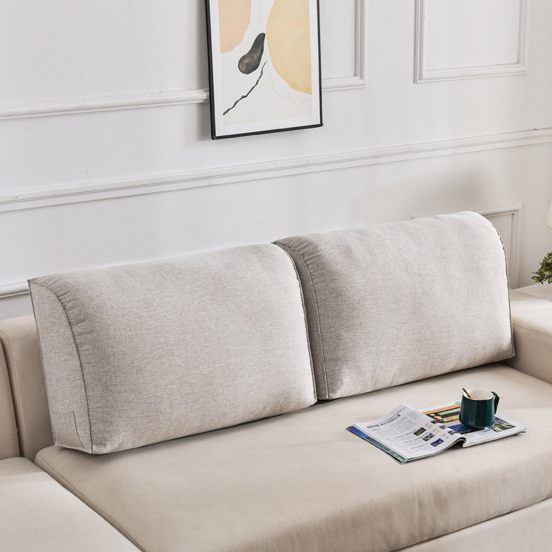 新款棉麻曲线弧形靠背垫现代实木沙发硬靠背床头舒适靠枕硬靠垫