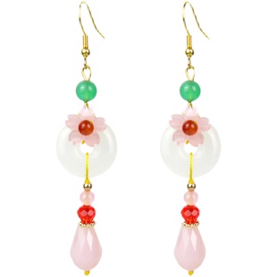 古风新中式旗袍耳坠原创小平安扣耳环2024年新款潮配马面裙的耳饰