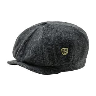 路瓦秋冬帽子男毛呢保暖后封口不露头八角帽中老年爸爸防风画家帽