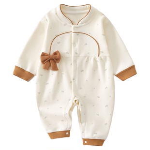 婴儿衣服春季连体衣婴幼儿保暖宝宝春装a类小公主女宝洋气66码春