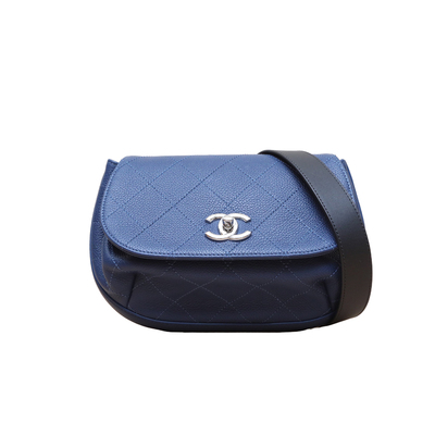 【自营】中古98新Chanel/香奈儿斜挎包元宝包蓝色皮革C