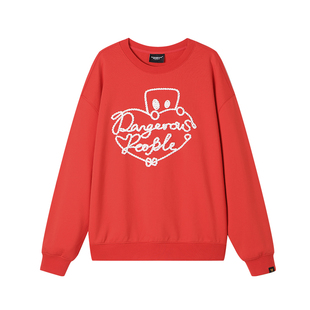 Dangerouspeople薛之谦dsp基础撞色爱心宽松情侣百搭潮圆领卫衣