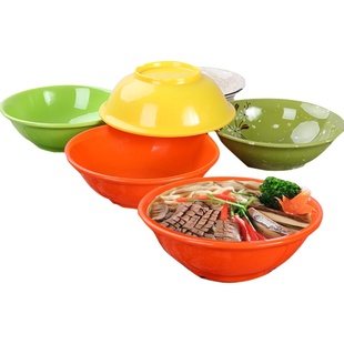 10个装反口碗密胺大碗汤碗面碗早餐粥碗馄饨碗稀饭斗碗塑料商用碗
