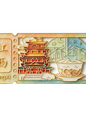 文创书签电子免掐丝珐琅非遗画作