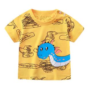 婴儿短袖T恤衣服纯棉女童男童夏装童装半袖上衣0岁1幼儿3宝宝女