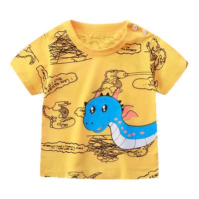 婴儿短袖T恤衣服纯棉女童男童夏装童装半袖上衣0岁1幼儿3宝宝女