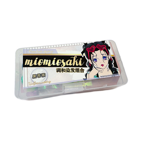 MIOMIOSAKI自然黑【遮盖白发】和漂过浅发色暗彩红棕栗绿紫染发膏