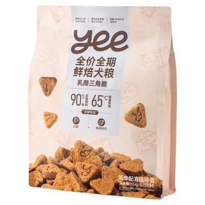 yeepet全价鲜焙狗粮奶酪三角脆