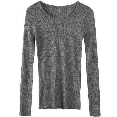 打底薄款百搭低领针织紧身羊毛衫