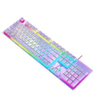 HP惠普机械手感键盘有线游戏吃鸡鼠标套装台式电脑笔记本通用白色