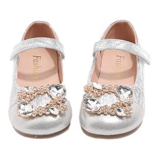 公主鞋女童单鞋2025春秋季新款晚礼服儿童小皮鞋宝宝表演出水晶鞋