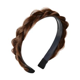 麻花辫假发发箍女款2025新款编发鱼骨辫子发卡头饰遮白发头发头箍