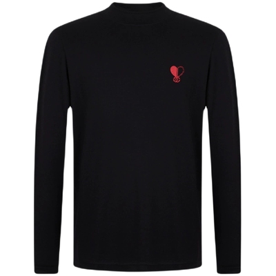 卡沃利休闲刺绣半高领长袖T恤