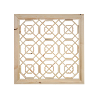 东阳木雕中式仿古实木镂空吊顶正方形花格窗格栅隔断墙壁挂饰装修