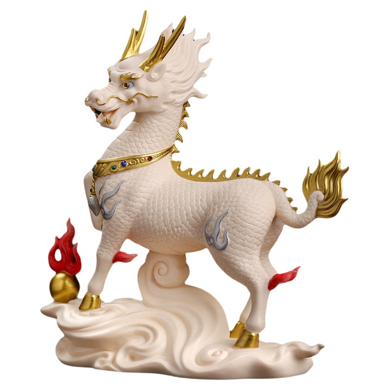 陶瓷麒麟摆件招财吉祥乔迁开业礼