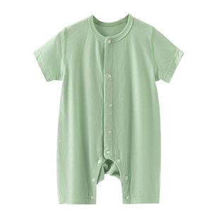 莫代尔婴儿包屁衣夏季薄款长袖宝宝连体衣新生儿衣服三角哈衣春秋