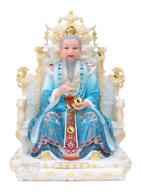 合成汉白玉三清祖师爷神像