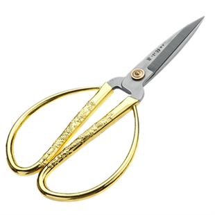 张小泉剪刀家用剪刀不锈钢龙凤金色裁缝剪布剪纸专用小号尖头剪子