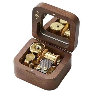 日本sankyo胡桃实木八音盒可免费刻图刻字儿童情人节生日520礼物