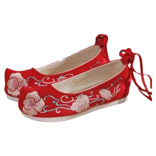 出租翘头履汉服搭配鞋平底系带千层底弓鞋古装鞋子租赁