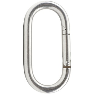 304不锈钢跑道型弹簧钩户外登山扣快挂椭圆形安全挂扣弹簧扣连接