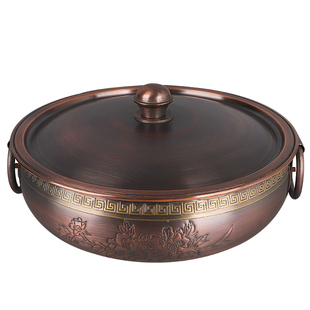 加厚铜火锅电磁炉纯紫铜鸳鸯铜锅家用老式涮羊肉纯铜火锅盆商用