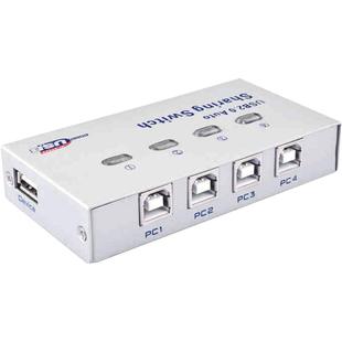 达而稳 USB打印机共享器多电脑四进一出自动切换器键盘鼠标一拖四