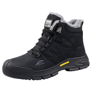 蓝鸥盾劳保鞋男款防砸防刺穿老保带钢板绝缘工地冬季加绒高帮棉靴