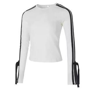 【自营】adidas阿迪达斯女子三条纹运动休闲衫圆领长袖T恤 KG3861